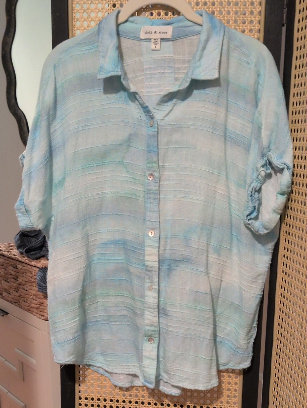 cloth & stone Light Aqua Button-Front Women's Shirt